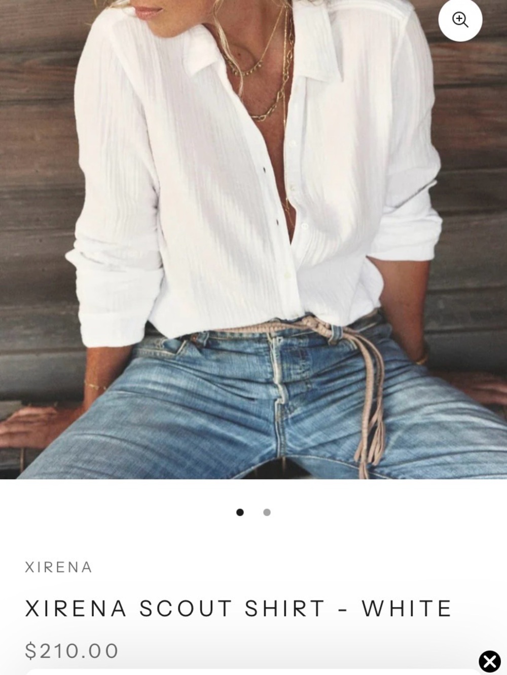 XiRENA White Gauze Button-Up Shirt